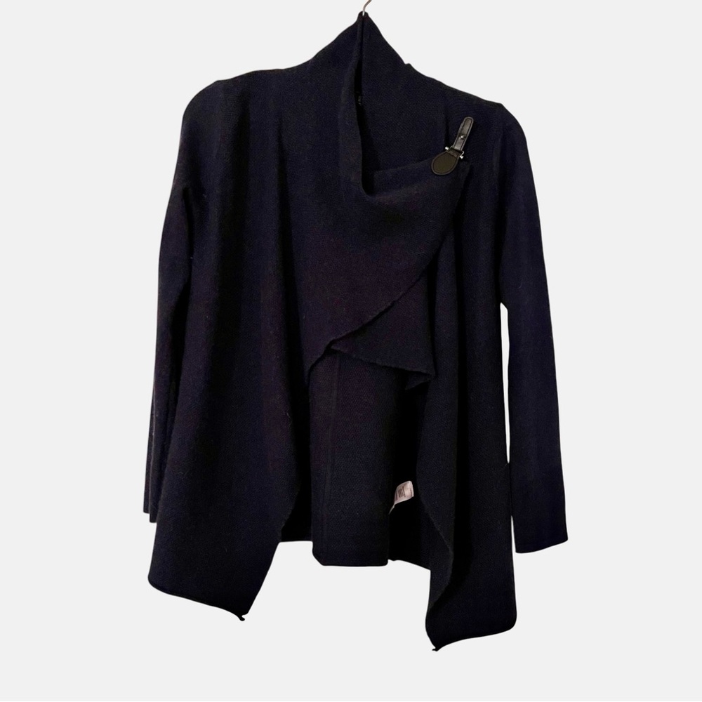 Tahari Womens Merino Wool Cardigan Size XS Black